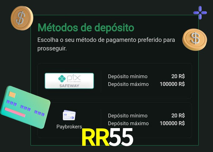 O cassino RR55 oferece uma grande variedade de métodos de pagamento